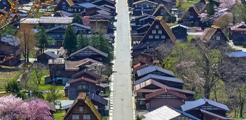 top view of Shirakawago street